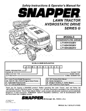 Snapper LT145H38GBV Safety Instructions & Operator's Manual