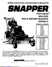 Snapper SPP160BV Safety Instructions & Operator's Manual
