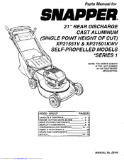 Snapper XP21501KWV Parts Manual