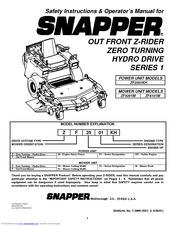 Snapper ZF6101M Safety Instructions & Operator's Manual