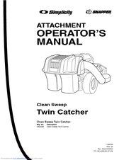 Simplicity Clean Sweep Twin Catcher Operator's Manual