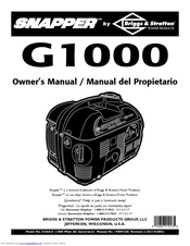 Snapper 01666-0 Owner's Manual
