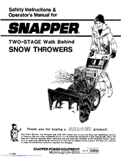Snapper 5230 Safety Instructions & Operator's Manual