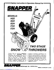 Snapper I724 Safety Instructions & Operator's Manual