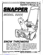 Snapper 3203 Series Safety Instructions & Operator's Manual