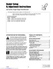 Snapper 7085663 Dealer Setup & Adjustment Instructions Manual