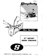 Simplicity 476 Owner's Manual