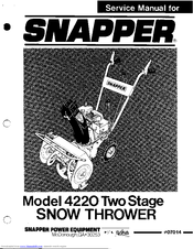 Snapper 4220 Series Service Manual
