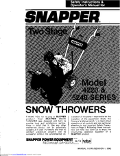 Snapper 5240 Series Safety Instructions & Operator's Manual