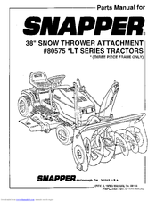 Snapper 80575 Parts Manual