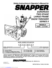 Snapper E11305 Safety Instructions & Operator's Manual