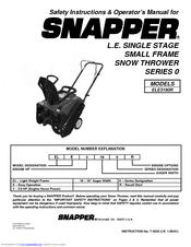 Snapper ELE3190R Safety Instructions & Operator's Manual