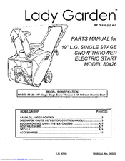 Snapper Lady Garden 80426 Parts Manual