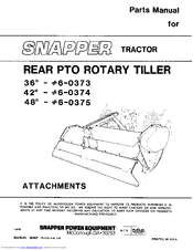 Snapper 6-0374 Parts Manual