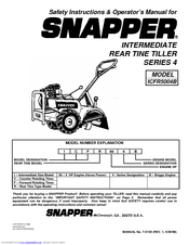 Snapper ICFR5004B Safety Instructions & Operator's Manual