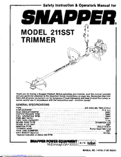 Snapper 211SST Safety Instructions & Operator's Manual