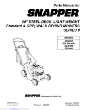 Snapper R20400 Parts Manual