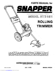 Snapper RT2151 Parts Manual