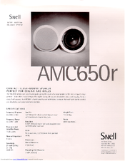 Snell AMC650r Specifications