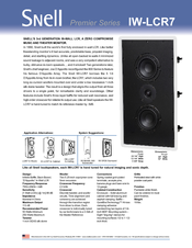 Snell IW-LCR7 Specification Sheet
