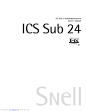 Snell Powered Subwoofer ICS Sub 24 Owner's Manual