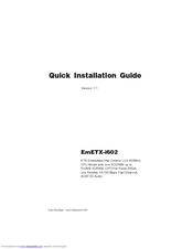 Socket Network Adapter EmETX-i602 Quick Installation Manual