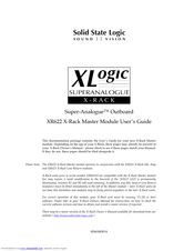 Solid State Logic Super-Analogue Outboard XR622 User Manual