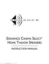 Sonance HOME THEATER SPEAKERS Instruction Manual