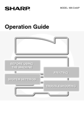 Sharp MX-C400P Operation Manual