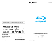 Sony BDP-S1000ES - Blu-Ray Disc Player Operating Instructions Manual