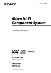 Sony CMT-DH3 Operating Instructions Manual