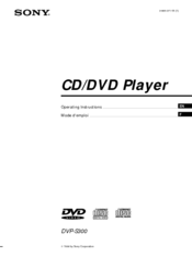 Sony DVP-S300 Operating Instructions Manual