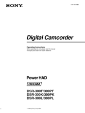 Sony DSR-300PF Operating Instructions Manual