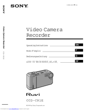 Sony Ruvi CCD-CR1E Operating Instructions Manual