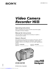 Sony Handycam CCD-SC55 Operating Instructions Manual