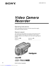 Sony Handycam CCD-TR930 Operating Instructions Manual