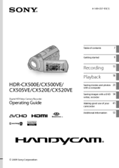 Sony Handycam HDR-CX500VE Operating Manual