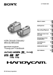 Sony CX550VE Handbook