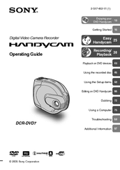 Sony DCR DVD7 - DVD Handycam Camcorder Operating Manual