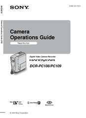Sony DCR-PC109 - Digital Handycam Camcorder Operation Manual