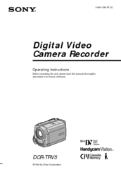 Sony Handycam Vision DCR-TRV5 Operating Instructions Manual