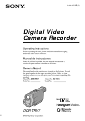 Sony Handycam Vision DCR-TRV7 Operating Instructions Manual
