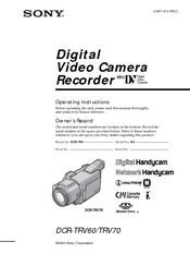 Sony Handycam DCR-TRV60 Operating Instructions Manual