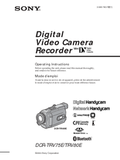 Sony Handycam DCR-TRV80E Operating Instructions Manual