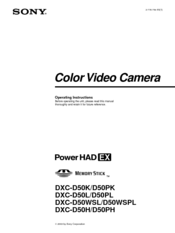 Sony DXC-D50WSPL Operating Instructions Manual