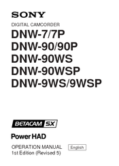Sony DNW-9WS Operation Manual