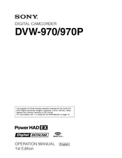 Sony Digital betacam DVW-970P Operation Manual
