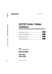 Sony ExwaveHAD DXC-990 Instructions For Use Manual