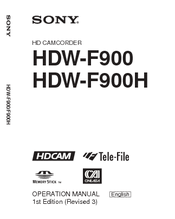 Sony F900H Operation Manual