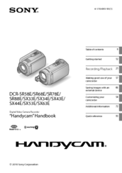 Sony Handycam DCR-SR78E Handbook